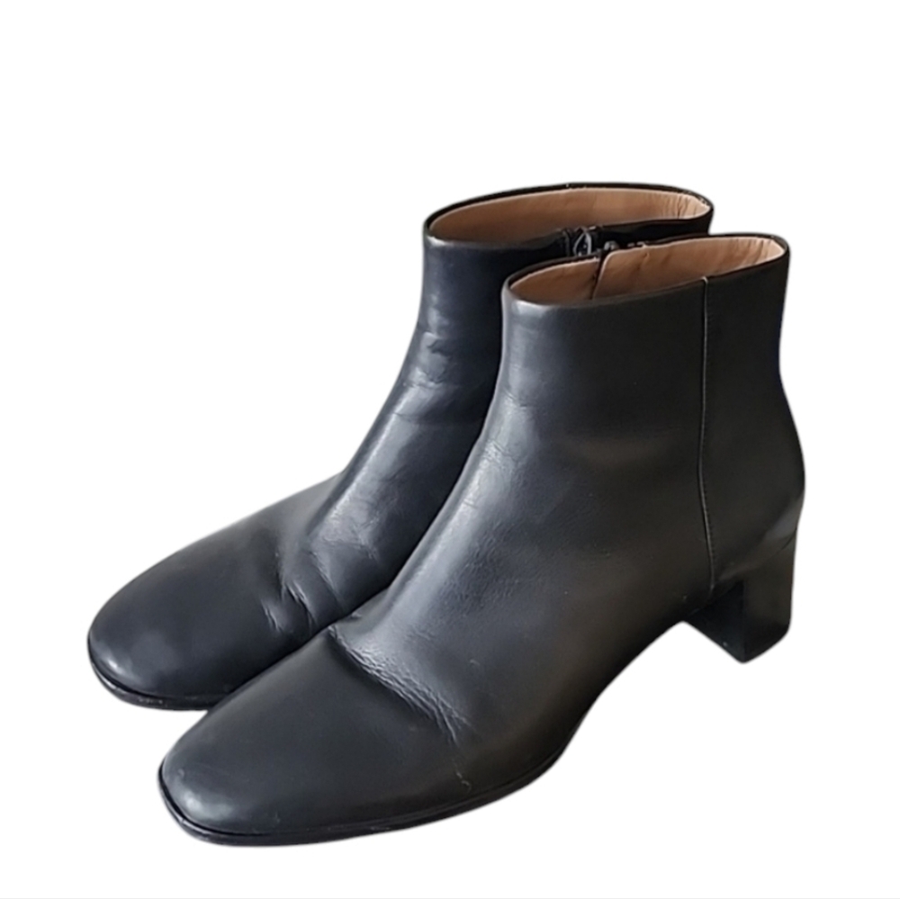 VIA SPIGA VINTAGE Y2K Black Leather Ankle Boots 37.5 7 Minimalist Industrial - Picture 4 of 17